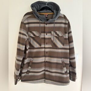 QUICKSILVER Shacket M Flannel Shirt Jacket Hooded Shirt Jacket SoCal surf style